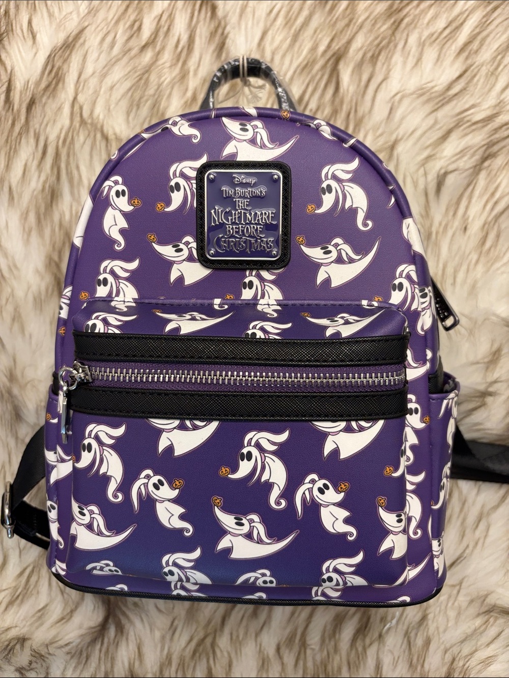 Disney Purple 'Zero' Ghost Pattern Mini Backpack